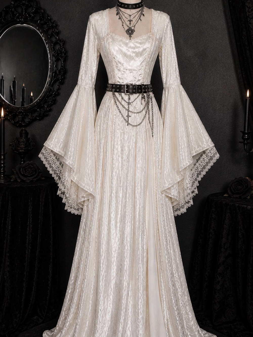 Vtg Lip Service Velvet Dress 90s Goth Grunge Victorian Revival elven Wedding - Picture 2 of 13